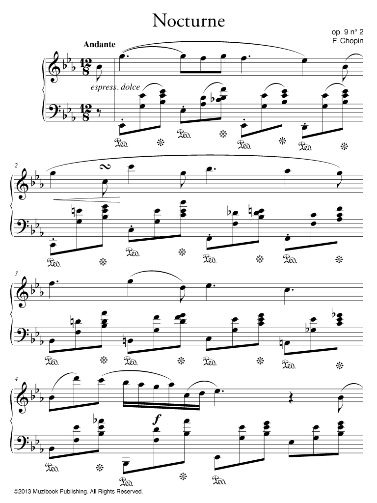 Partition piano nocturne chopin