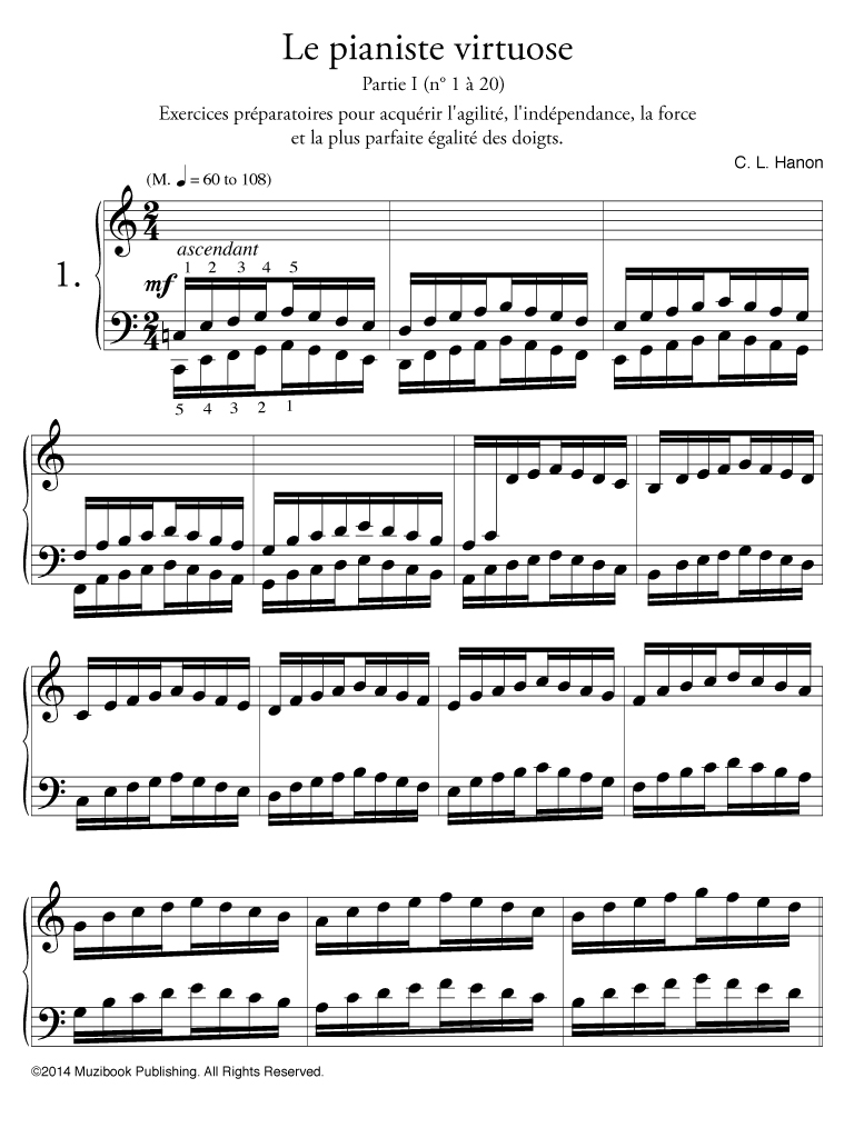Le pianiste virtuose (Partie 1) - Piano - Charles-Louis Hanon (EAN13 :  3700681109104)