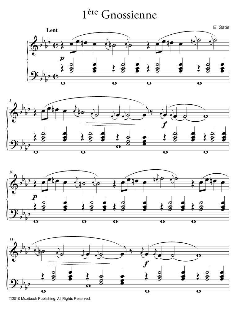 Gnossienne 3 partition piano