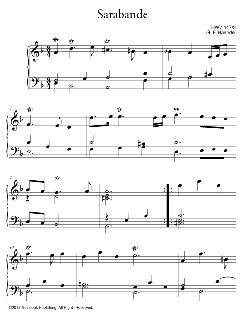 Partition Ipad Sarabande En Re Mineur Hwv 447 3 Piano De Georg Friedrich Haendel Ean13 3700681107636