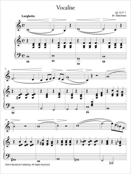 Partition iPad Vocalise op. 5 n° 1 (Messa di voce et portamento