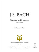 Sonate en sol mineur BWV 1020 De Johann Sebastian Bach - Muzibook Publishing
