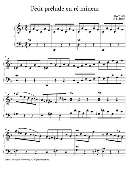 Prélude De Bach Maurane Partition Piano Pdf Partition iPad : Petit prélude en ré mineur BWV 926 - Piano - De Johann