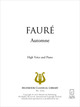 Automne De Gabriel Fauré - Muzibook Publishing