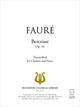 Berceuse op. 16 (version clarinette) De Gabriel Fauré - Muzibook Publishing