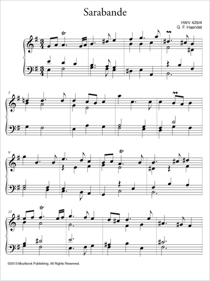 Partition Ipad Sarabande En Mi Mineur Hwv 429 4 Piano De Georg Friedrich Haendel Ean13 3700681107551