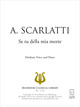Se tu della mia morte De Alessandro Scarlatti - Muzibook Publishing