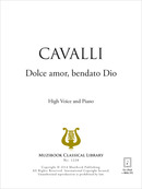 Dolce amor, bendato Dio De Francesco Cavalli - Muzibook Publishing