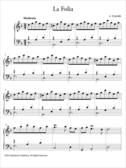 Partition Ipad La Folia Piano De Alessandro Scarlatti Ean13 3700681112104