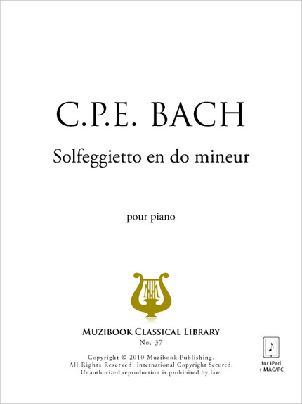 Solfeggietto en do mineur - Carl Philipp Emanuel Bach - Muzibook Publishing