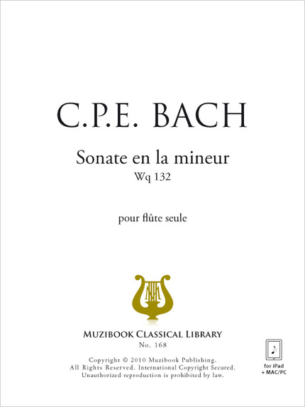 Sonate en la mineur Wq 132 - Carl Philipp Emanuel Bach - Muzibook Publishing