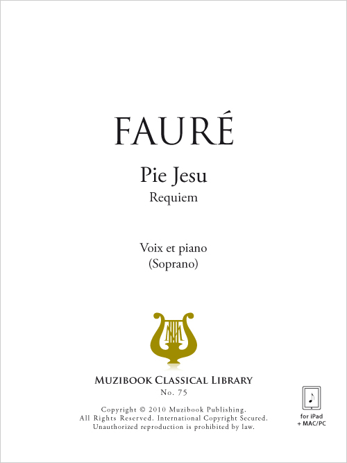 Pie Jesu Piano et Chant, Voix Haute Gabriel Fauré (EAN13