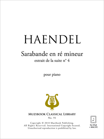 Sarabande en ré mineur - Georg Friedrich Haendel - Muzibook Publishing