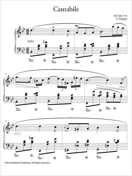 Cantabile en si bémol majeur - Frédéric Chopin - Muzibook Publishing