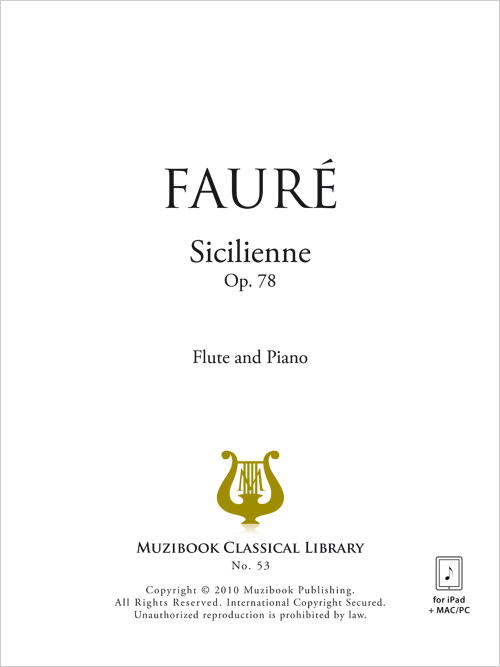 Sicilienne op. 78 Flûte et Piano Gabriel Fauré (EAN13
