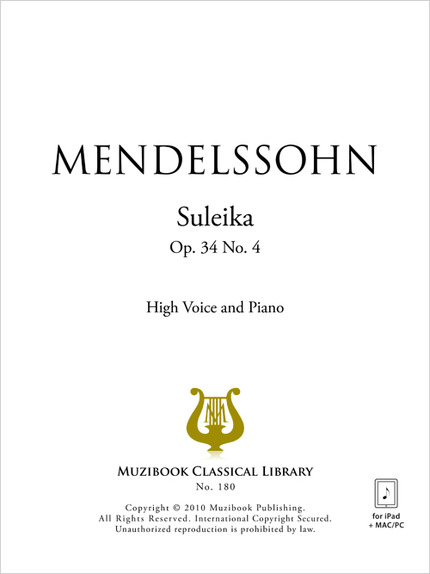 Suleika - Felix Mendelssohn - Muzibook Publishing