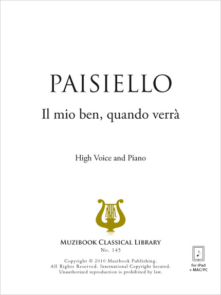 Il mio ben, quando verrà - Giovanni Paisiello - Muzibook Publishing