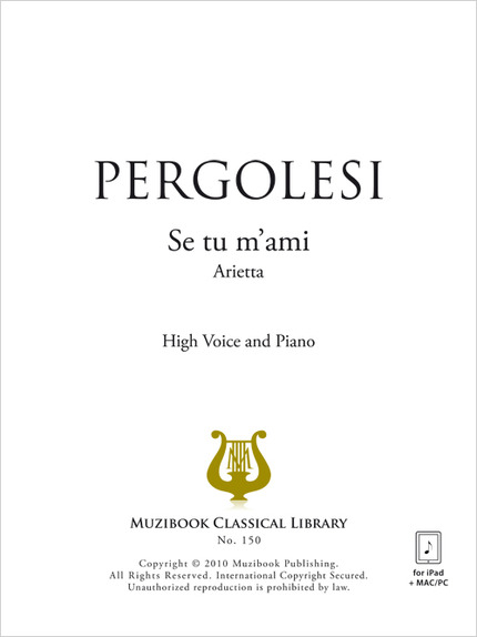 Se tu m'ami - Giovanni Battista Pergolesi - Muzibook Publishing