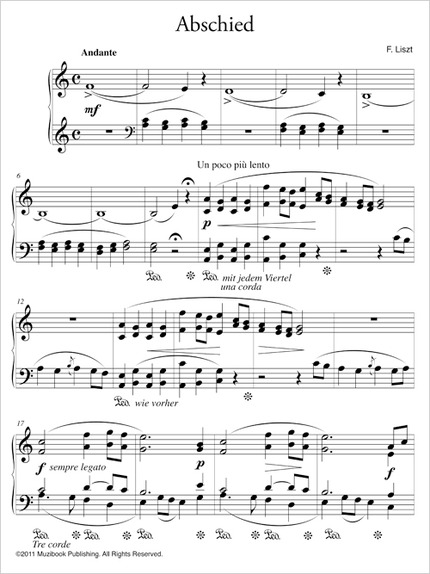 Abschied - Franz Liszt - Muzibook Publishing