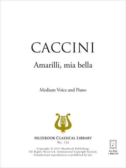 Amarilli, mia bella - Giulio Caccini - Muzibook Publishing