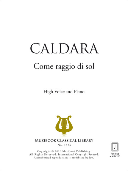 Come raggio di sol - Antonio Caldara - Muzibook Publishing