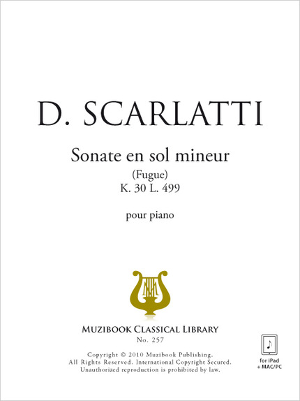 Sonate en sol mineur K 30 (Fugue) - Domenico Scarlatti - Muzibook Publishing
