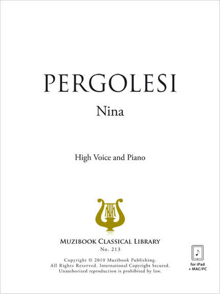Nina - Giovanni Battista Pergolesi - Muzibook Publishing