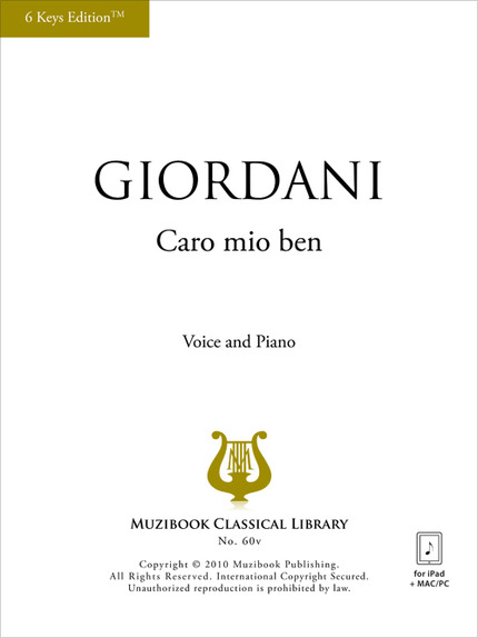 Caro mio ben (6 Keys Edition™) - Giuseppe Giordani - Muzibook Publishing