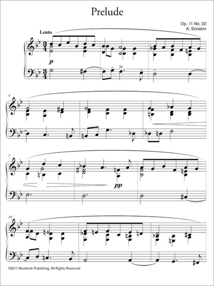 Prélude en sol mineur op. 11 n° 22 - Alexandre Scriabine - Muzibook Publishing