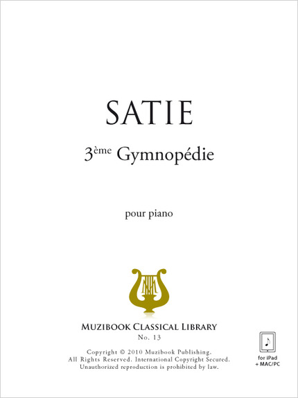 Gymnopédie 3 - Erik Satie - Muzibook Publishing