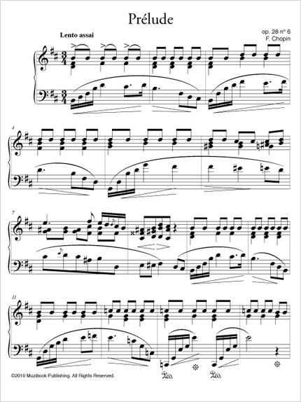 Prélude en si mineur op. 28 n° 6 - Frédéric Chopin - Muzibook Publishing