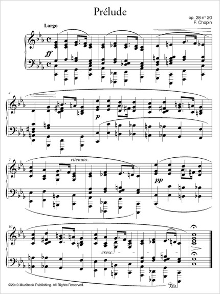 Prélude en do mineur op. 28 n° 20 - Frédéric Chopin - Muzibook Publishing
