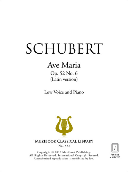 Ave Maria op. 52 n° 6 version latin - Franz Schubert - Muzibook Publishing