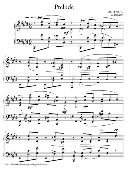 Prélude en do dièse mineur op. 11 n° 10 - Alexandre Scriabine - Muzibook Publishing