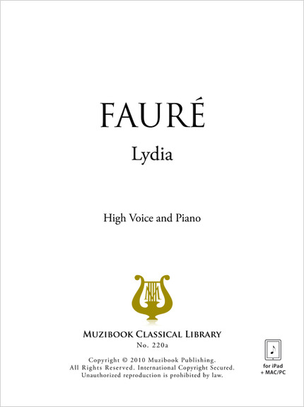 Lydia - Gabriel Fauré - Muzibook Publishing