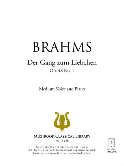 Der Gang zum Liebchen op. 48 n° 1 - Johannes Brahms - Muzibook Publishing