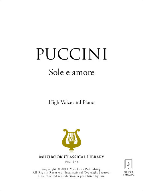 Sole e amore Piano et Chant, Voix Haute Puccini (EAN13