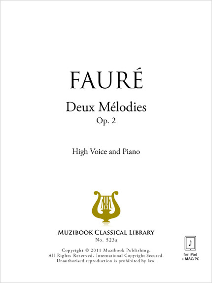 2 Mélodies op. 2 - Gabriel Fauré - Muzibook Publishing