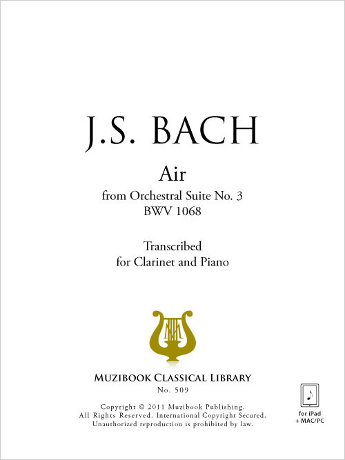 Air Extrait De La Suite N° 3 BWV 1068 - Clarinette Et Piano - Johann Sebastian Bach (EAN13