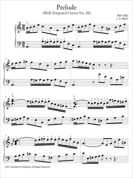 Prélude en la mineur (BWV 865) - Johann Sebastian Bach - Muzibook Publishing
