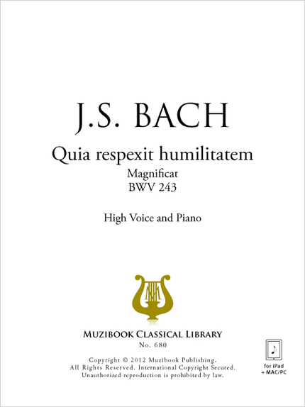 Quia respexit humilitatem - Johann Sebastian Bach - Muzibook Publishing