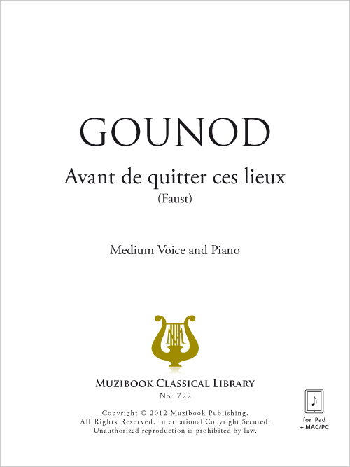 Avant de quitter ces lieux Piano et Chant, Voix Moyenne Charles