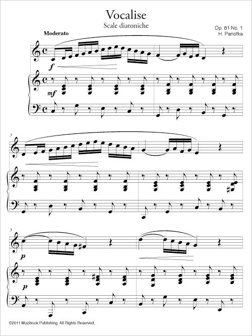 Op.81 Pattern Vocalise op. 81 n° 1 - Piano et Chant, Voix Haute et moyenne - Heinrich ...
