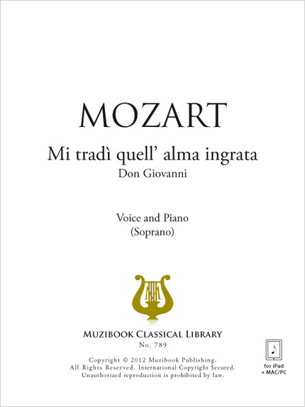 Mi tradì quell' alma ingrata - Wolfgang Amadeus Mozart - Muzibook Publishing