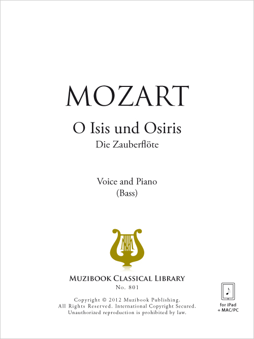 O isis und osiris piano et chant voix grave wolfgang amadeus