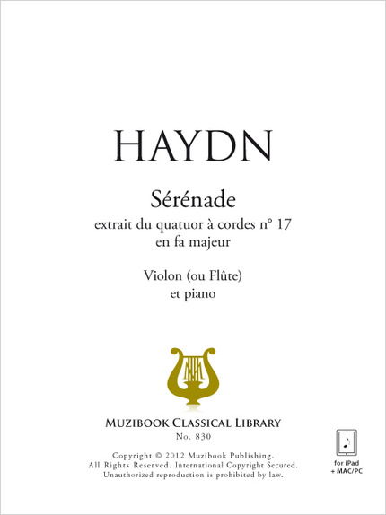 Sérénade extraite du quatuor à cordes op. 3 n° 5 - Joseph Haydn - Muzibook Publishing