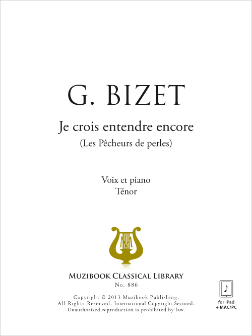 Je crois entendre encore - Piano et Chant, Voix Haute - Georges Bizet ...