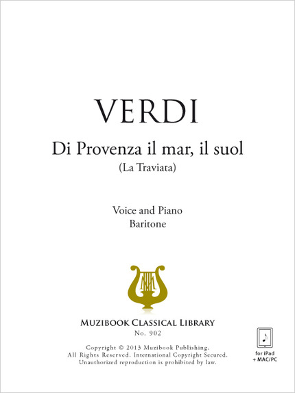 Di Provenza il mar, il suol - Giuseppe Verdi - Muzibook Publishing