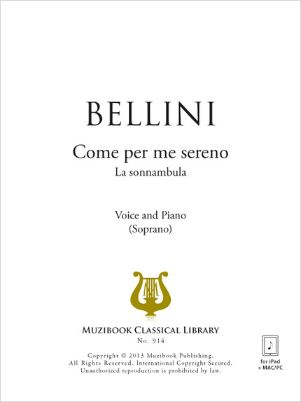 Care compagne... Come per me sereno - Vincenzo Bellini - Muzibook Publishing
