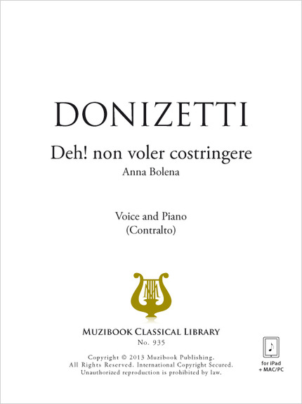 Deh! non voler costringere - Gaetano Donizetti - Muzibook Publishing